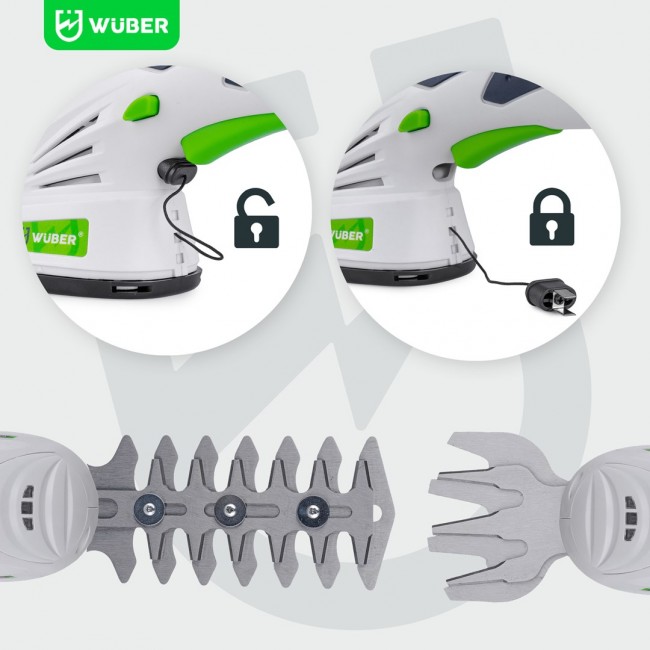 Cordless 2-in-1 hedge and grass trimmer 7.2 V, cutting width 120 mm, USB-C W23320 WUBER Cordless 2-in-1 hedge and grass trimmer 7.2 V, cutting width 120 mm, USB-C W23320 WUBER