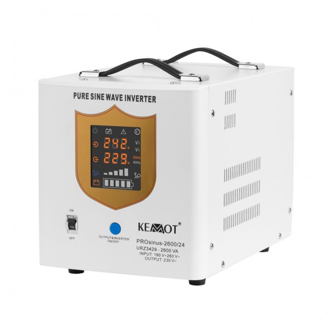KEMOT PROsinus-2600/24 Pure Sine Waveform Inverter with Charging Function 24V 230V 2600VA/1800W KEMOT PROsinus-2600/24 Pure Sine Waveform Inverter with Charging Function 24V 230V 2600VA/1800W