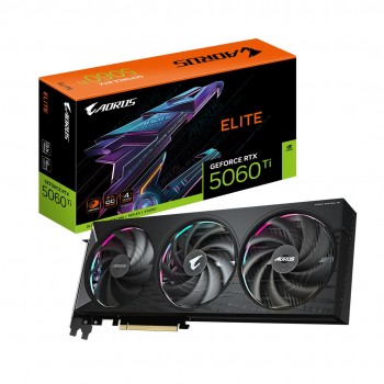 GIGABYTE AORUS GeForce RTX 5060 Ti ELITE 16G Graphics Card - 16GB GDDR7, 128bit, PCI-E 5.0, 2722MHz Core Clock, 3 x DisplayPort, 1 x HDMI, GV-N506TAORUS E-16GD