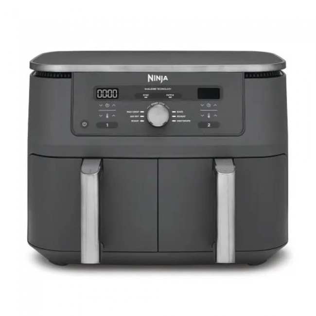 Ninja DZ400EU fryer Double 9.5 L Stand-alone 2470 W Hot air fryer Grey Ninja DZ400EU fryer Double 9.5 L Stand-alone 2470 W Hot air fryer Grey