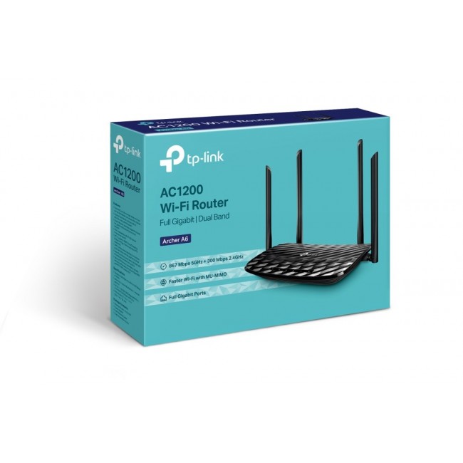 TP-Link AC1200 wireless router Gigabit Ethernet Dual-band (2.4 GHz / 5 GHz) Black TP-Link AC1200 wireless router Gigabit Ethernet Dual-band (2.4 GHz / 5 GHz) Black