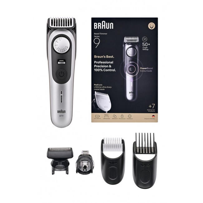 Braun BeardTrimmer 9 80789785 beard trimmer AC/Battery 20 2 cm Wet & Dry Grey