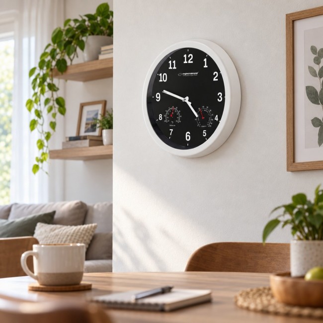 Esperanza EHC016K Mechanical wall clock Round Black