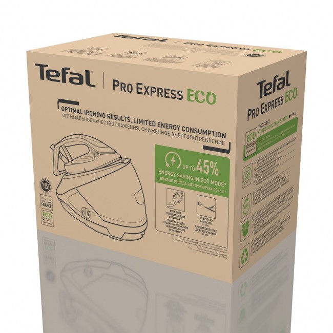 Tefal Pro Express Eco GV9E22E0 steam ironing station 2200 W 1.8 L Durilium AirGlide Autoclean soleplate Beige, White Tefal Pro Express Eco GV9E22E0 steam ironing station 2200 W 1.8 L Durilium AirGlide Autoclean soleplate Beige, White