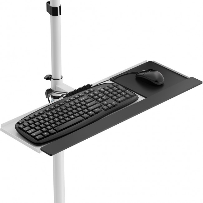 Maclean professional laptop stand cart, mobile computer workstation on wheels, max 17