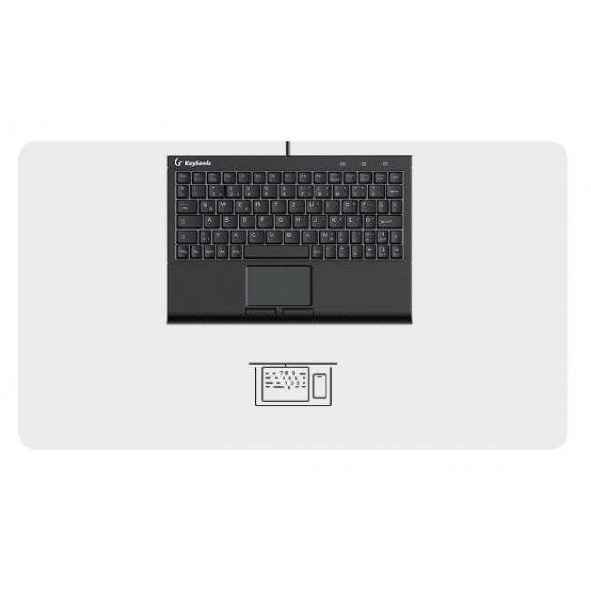 KeySonic KSK-3211ELU (DE) keyboard Home USB QWERTZ German Black