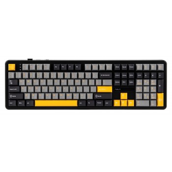 F108 Gray+Orange+Deep Gray Gasket Keyboard with Volcano RGB Switches AULA