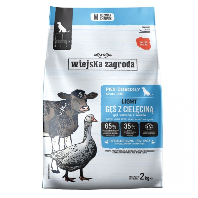 WIEJSKA ZAGRODA Light Goose with veal - dry dog food - 2kg WIEJSKA ZAGRODA Light Goose with veal - dry dog food - 2kg