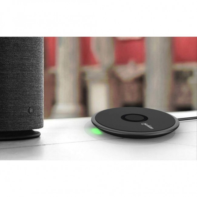 Manhattan Smartphone Wireless Charging Pad, QI certified, 10W, 7.5W and 5W charging, USB-C to USB-A cable included, USB-C input into pad, Cable 1.5m, Black, Three Year Warranty, Boxed Manhattan Smartphone Wireless Charging Pad, QI certified, 10W, 7.5W and 5W charging, USB-C to USB-A cable included, USB-C input into pad, Cable 1.5m, Black, Three Year Warranty, Boxed