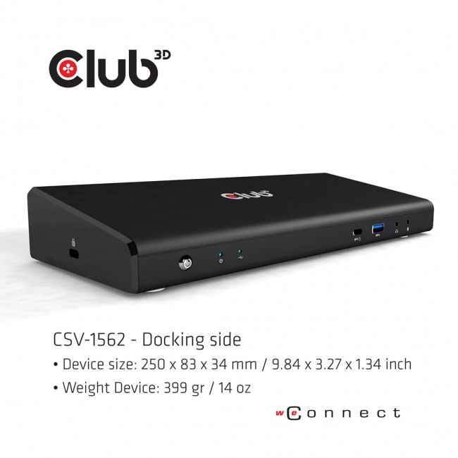 CLUB3D The CSV-1562 is an USB3.2 Gen1 Type-C Universal Triple 4K30Hz Charging Docking Station and is DisplayLink Certified. The Universal Charging Dock CLUB3D The CSV-1562 is an USB3.2 Gen1 Type-C Universal Triple 4K30Hz Charging Docking Station and is DisplayLink Certified. The Universal Charging Dock