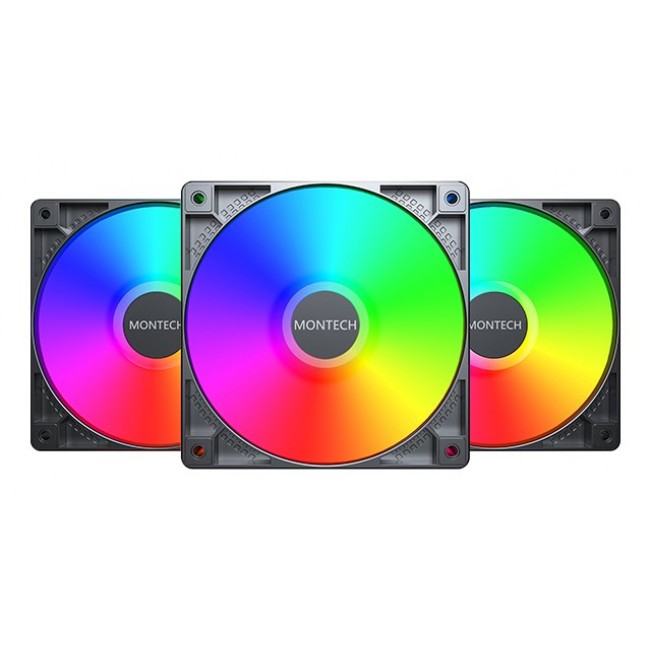 Montech GF120 PWM Computer case Fan module 12 cm Black 3 pc(s) Montech GF120 PWM Computer case Fan module 12 cm Black 3 pc(s)