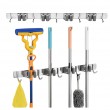 Maclean Wall-Mounted Organizer for Garden Tools and Mops, Steel, with Hooks, Max. Load 20 kg, Width 49 cm, MC-184 Maclean Wall-Mounted Organizer for Garden Tools and Mops, Steel, with Hooks, Max. Load 20 kg, Width 49 cm, MC-184