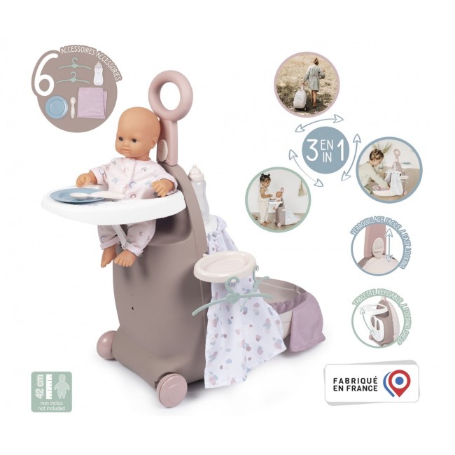 Smoby Baby Nurse Nursery Suitcase 3 In 1 Smoby Baby Nurse Nursery Suitcase 3 In 1