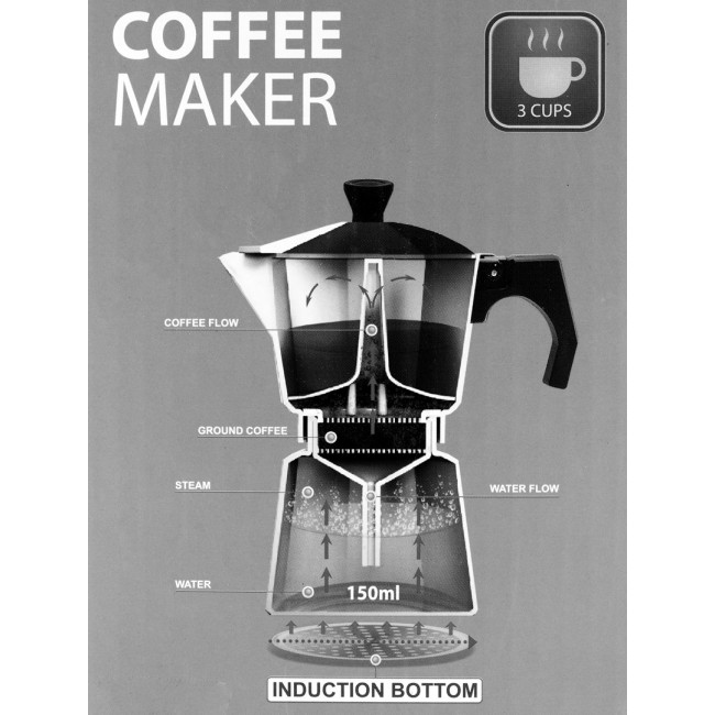 Maestro 3 cup coffee machine MR-1666-3-BROWN brown Maestro 3 cup coffee machine MR-1666-3-BROWN brown