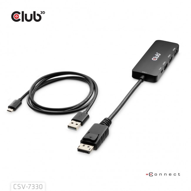 CLUB3D DisplayPort to Triple HDMI 8K60Hz Hub