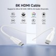 UNITEK HDMI 2.1 8K HDR Cable White 1.5 m