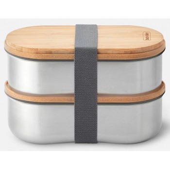 black+blum BAM-BT-L016 food storage container Oval Box 0.5 L Bamboo, Stainless steel 2 pc(s)