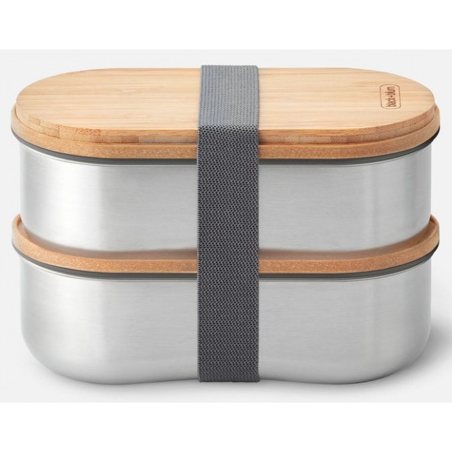 black+blum BAM-BT-L016 food storage container Oval Box 0.5 L Bamboo, Stainless steel 2 pc(s)