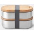 black+blum BAM-BT-L016 food storage container Oval Box 0.5 L Bamboo, Stainless steel 2 pc(s)