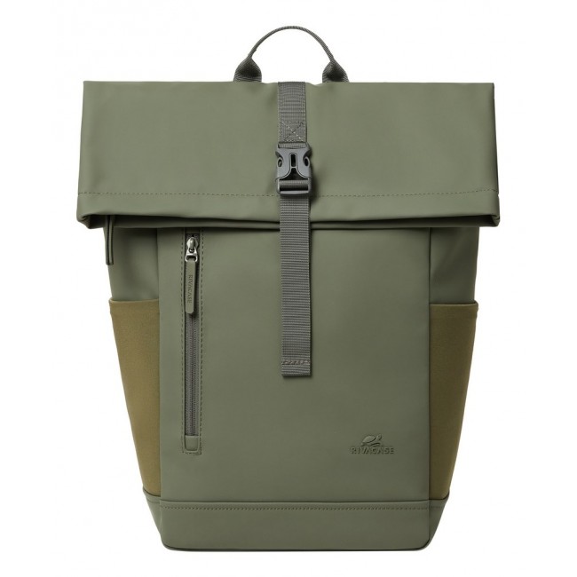 Rivacase Eden backpack Travel backpack Olive PU leather, Polyester, Recycled polyethylene terephthalate (rPET)