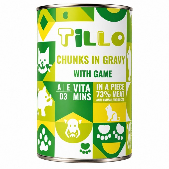 TILLO Chunks in gravy Game - wet dog food - 1250g TILLO Chunks in gravy Game - wet dog food - 1250g
