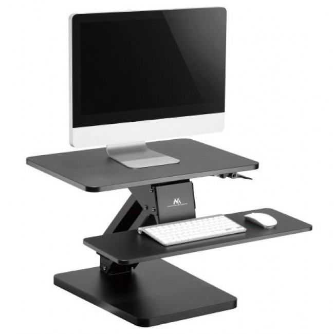 Maclean Desktop Stand for Keyboard, Monitor or Laptop, Gas Spring, Standing Up, Black, MC-882