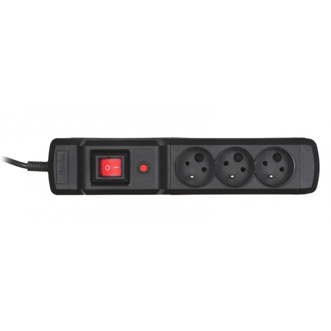 Activejet COMBO 3GN 3M black power strip with cord