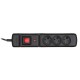 Activejet COMBO 3GN 3M black power strip with cord