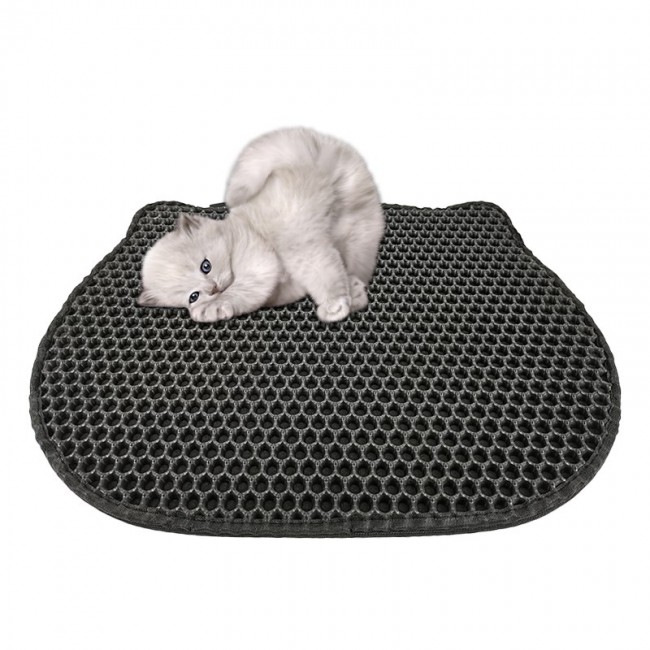 DIAMENTIQ Cat head shape litter tray mat - cat litter tray mat - 40 x 50cm DIAMENTIQ Cat head shape litter tray mat - cat litter tray mat - 40 x 50cm