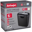 Activejet ASH-0601S shredder, P-2, 10 l, 6 mm strip, 6 sheets, black.