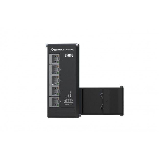 Teltonika NETWORKS TSF010 Flat Ethernet Switch Unmanaged Fast Ethernet (10/100) DIN rail Black Teltonika NETWORKS TSF010 Flat Ethernet Switch Unmanaged Fast Ethernet (10/100) DIN rail Black