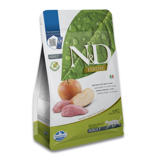 FARMINA N&D Prime Cat Boar and Apple Adult - dry cat food - 300 g