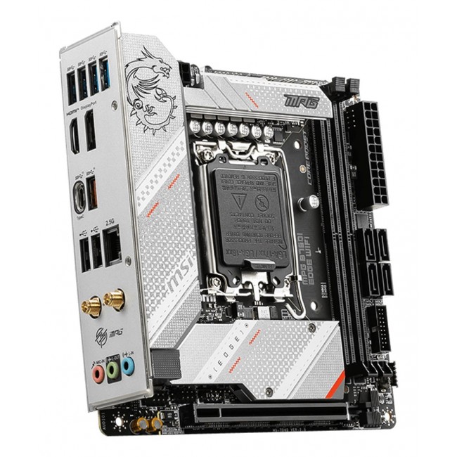 MSI | MPG B760I EDGE WIFI | Processor family Intel | Processor socket LGA1700 | DDR5 DIMM | Memory slots 2 | Supported hard disk drive interfaces SATA, M.2 | Number of SATA connectors 4 | Chipset Intel B760 | Mini-ITX