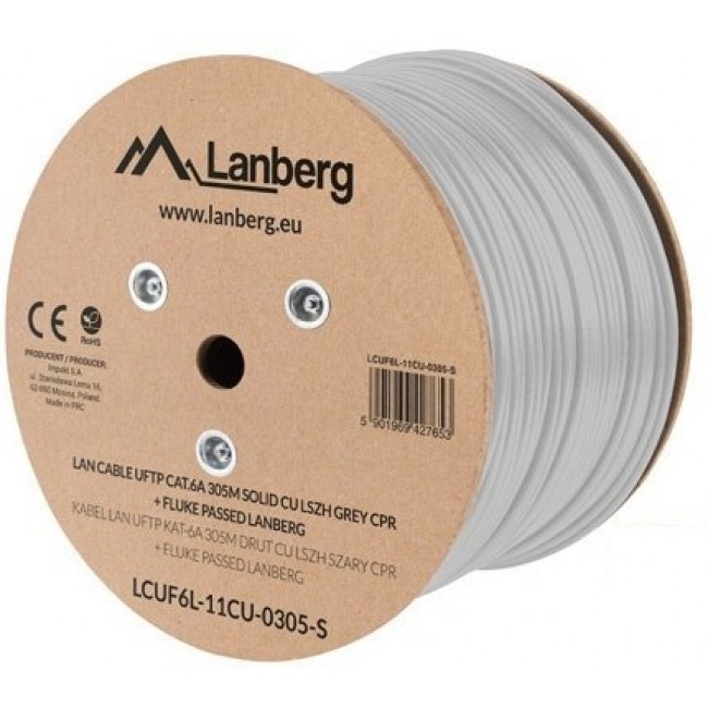Lanberg LCUF6L-11CU-0305-S networking cable Grey 305 m Cat6a U/FTP (STP) Lanberg LCUF6L-11CU-0305-S networking cable Grey 305 m Cat6a U/FTP (STP)