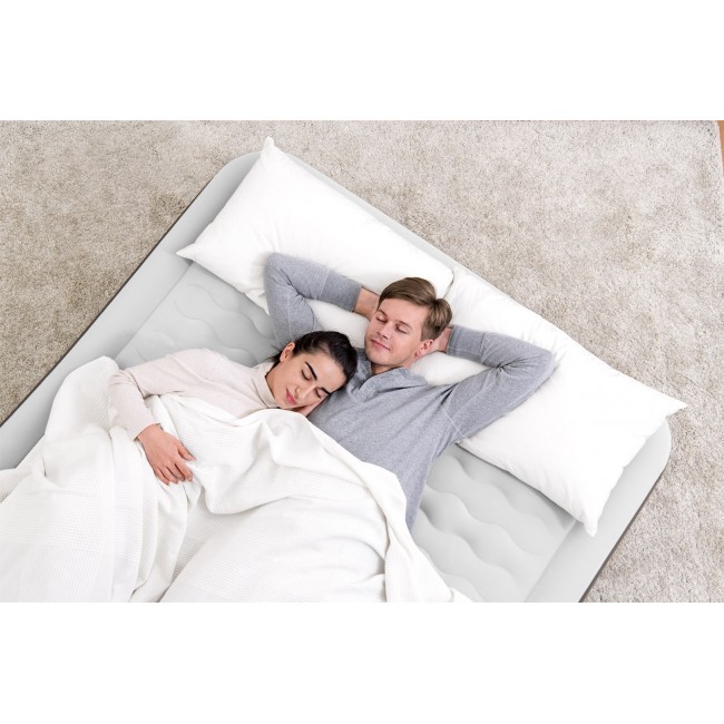 Bestway Fortech Air Mattress Queen with Built-in AC Pump and Antimicrobial Coating 2.03 m x 1.52 m x 46 cm