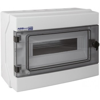 Modular hermetic switchgear (500V AC, 1000V DC) 1x12 surface-mounted (N+PE) IP65 RH-12