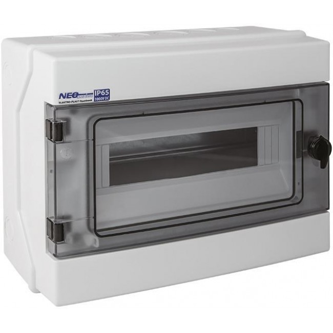 Modular hermetic switchgear (500V AC, 1000V DC) 1x12 surface-mounted (N+PE) IP65 RH-12