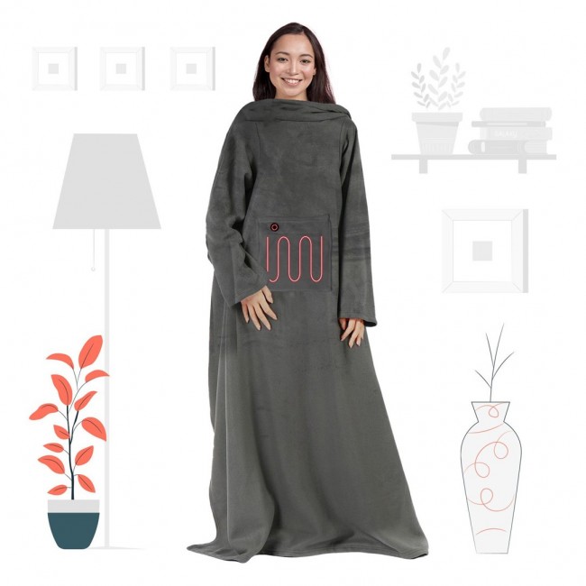 Mad Monkey 2000051 electric blanket Electric heated wrap Grey Fleece
