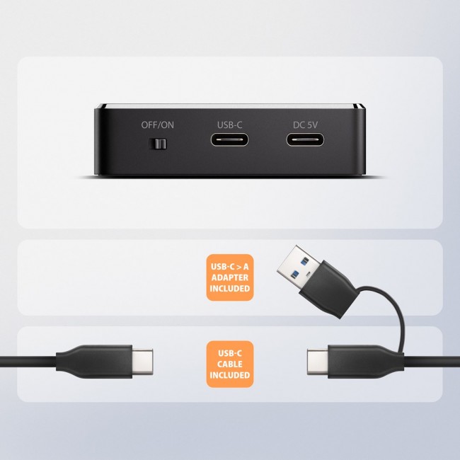 Axagon ADSA-M2C11 USB-C 10Gbps M.2 NVMe & SATA SSD Docking Station