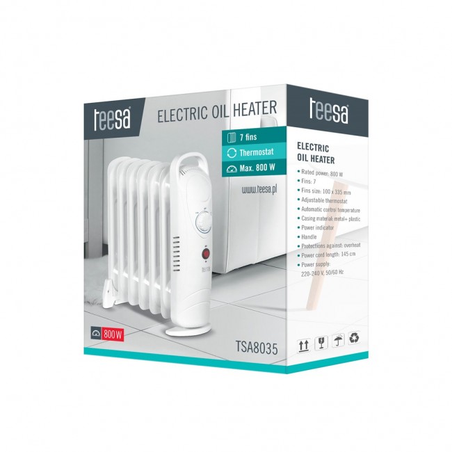 Teesa TSA8035 Electric Oil Heater White 800 W Teesa TSA8035 Electric Oil Heater White 800 W