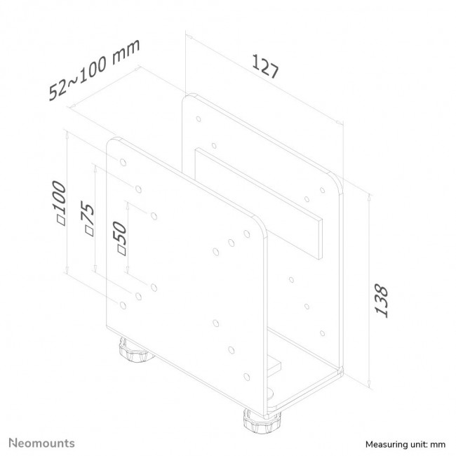 Neomounts THINCLIENT-20 Mini PC holder - max 7 kg - universal Neomounts THINCLIENT-20 Mini PC holder - max 7 kg - universal