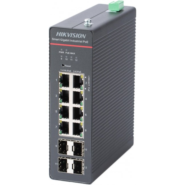Hikvision DS-3T1512HP-SI-8P4FKIT(75W) network switch Managed Gigabit Ethernet (10/100/1000) Power over Ethernet (PoE) Black