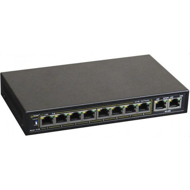 PULSAR S108 network switch Fast Ethernet (10/100) Power over Ethernet (PoE) Black PULSAR S108 network switch Fast Ethernet (10/100) Power over Ethernet (PoE) Black