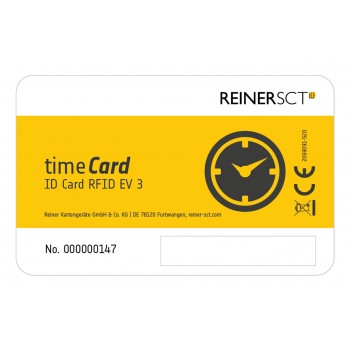 Reiner SCT timeCard Premium card MIFARE DESFire EV3 RFID tag Black, White, Yellow 25 pc(s)