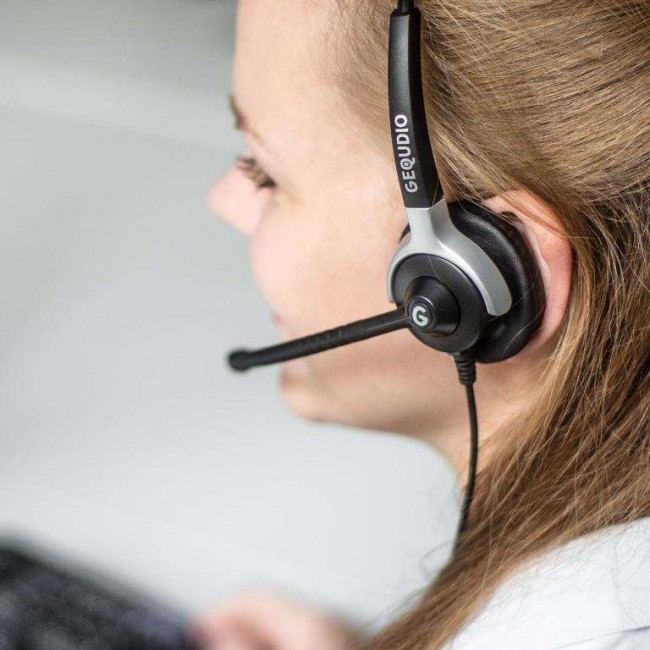 GEQUDIO WA9021 headphones/headset Wired Head-band Office/Call center Black