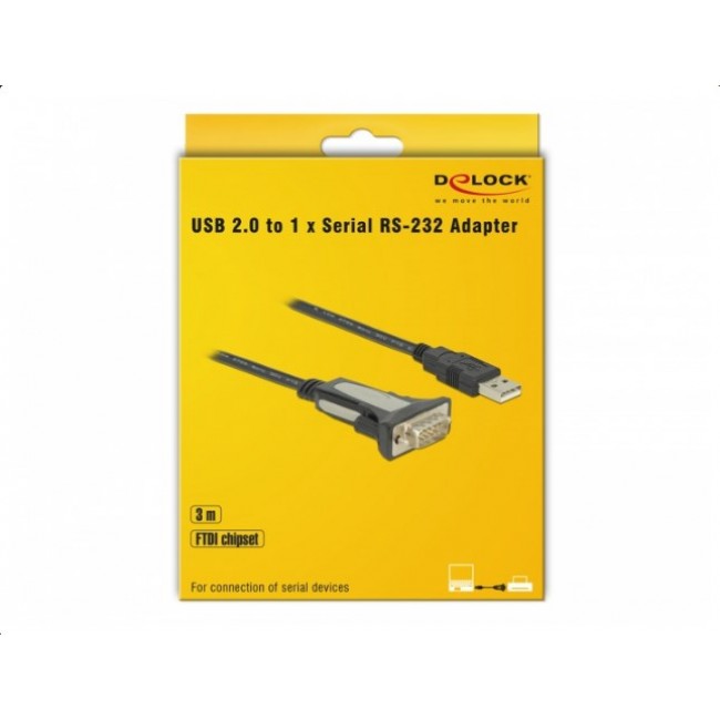 DeLOCK 65962 serial cable Black 3 m USB Type-A DB-9 DeLOCK 65962 serial cable Black 3 m USB Type-A DB-9