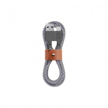 Native Union BELT-KV-CL-ZEB-3 lightning cable 3 m Black, Grey, White
