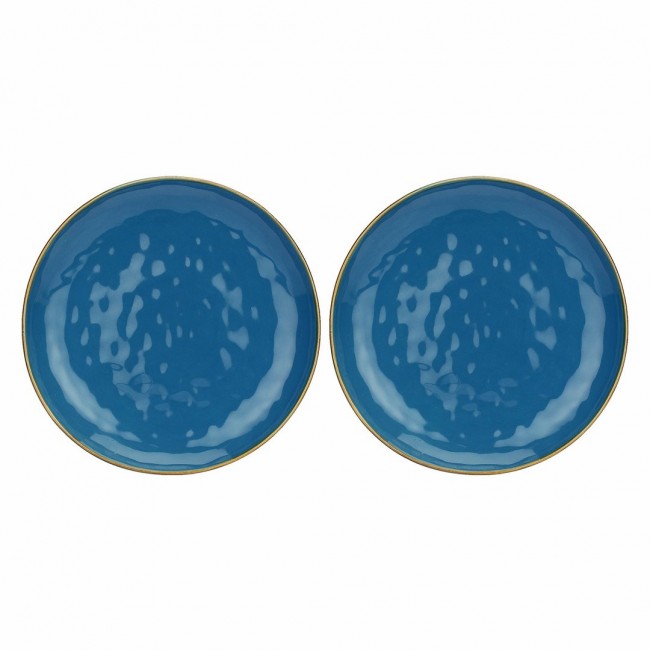 Set of 2 Concerto Blu Avio Round Platters - Navy Blue, 32 cm
