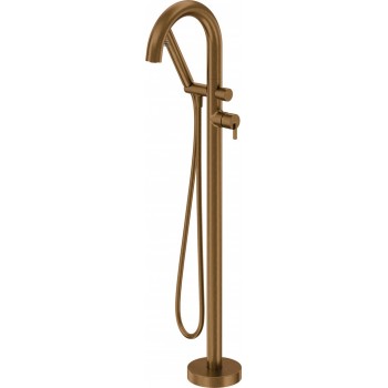 Freestanding bathtub faucet with shower set