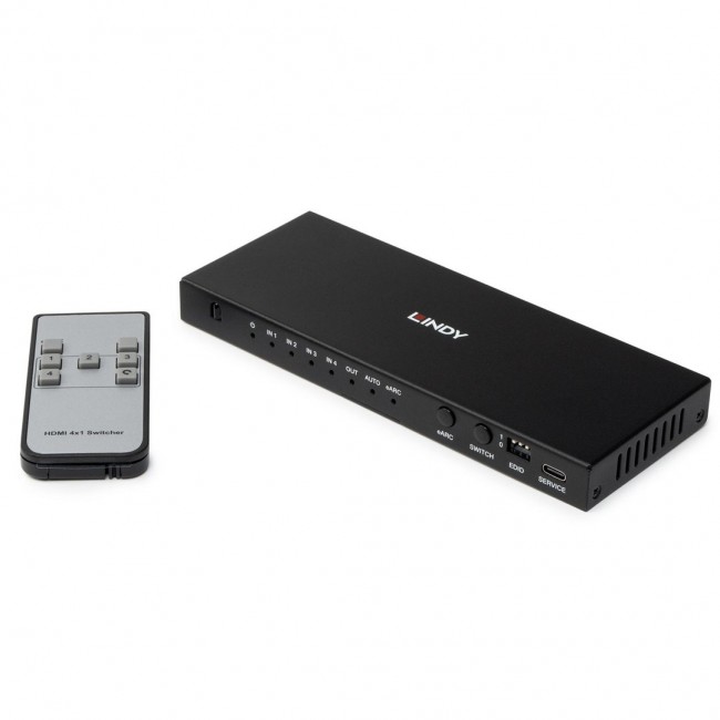 Lindy 4 Port HDMI 8K60 Switch with eARC Lindy 4 Port HDMI 8K60 Switch with eARC